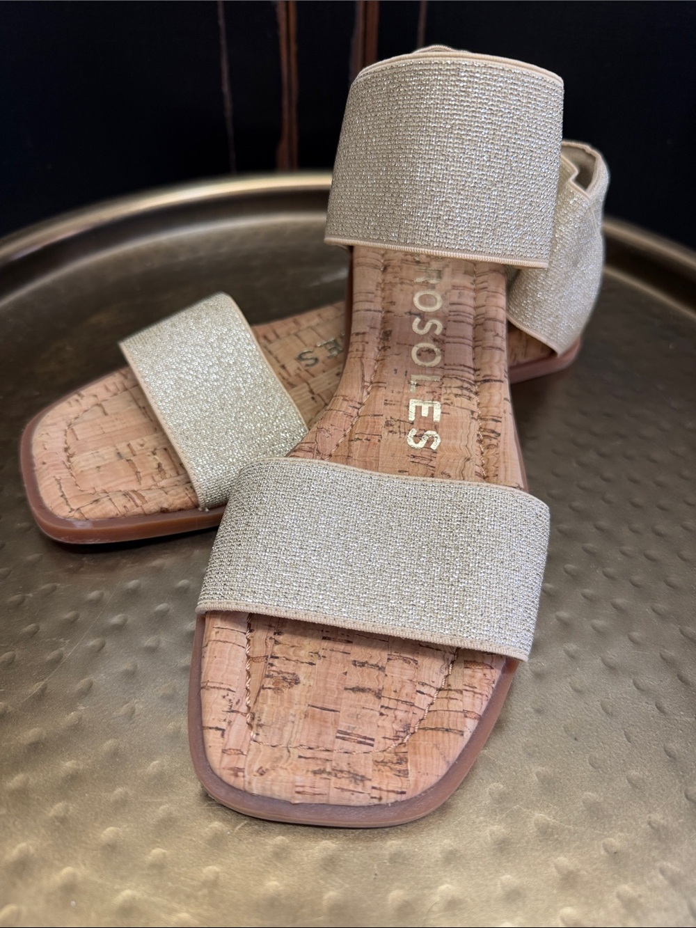 Aerosoles Gold Sandals NWOT